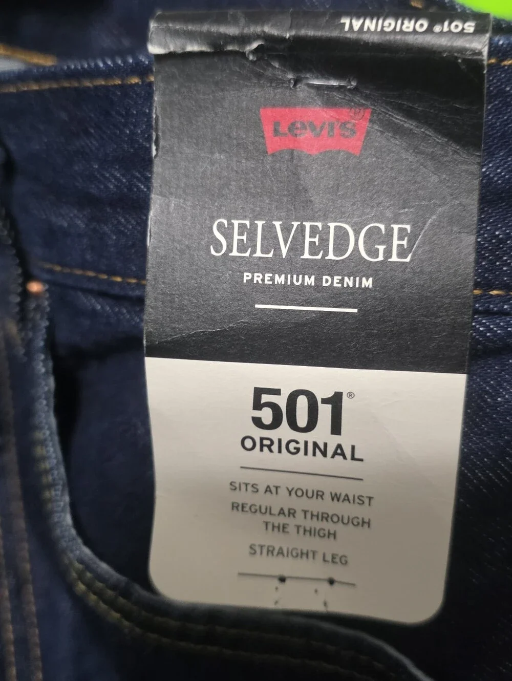 Levi's 501 Original Selvedge Men's Jeans Dark Wash Size 36 X 36 NWT